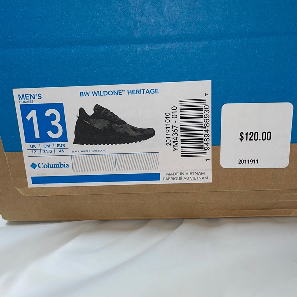 COLUMBIA BW WILDONE HERITAGE SHOES NEW SIZE 13, last one, very comfy!